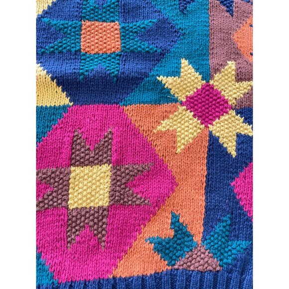 Vintage 90s Lord Isaacs Sweater Size Medium Crewneck Art To Wear Deadstock NEW - Picture 3 of 7